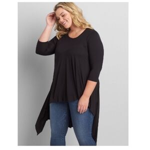 Lane Bryant Women's 3/4 Sleeve  Asymmetrical  High- Low Tunic Size 18/20 NWT
